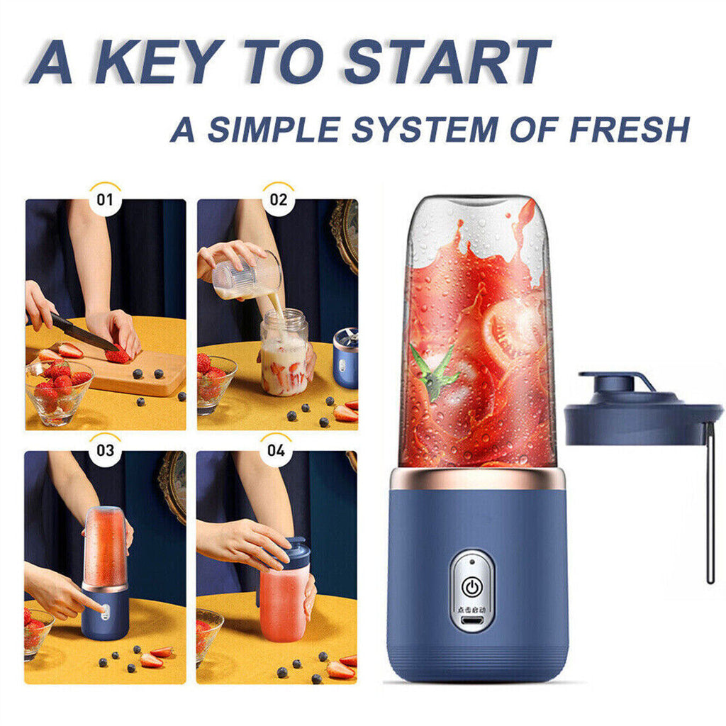 Electric Juice Maker Portable Blender Smoothie Mini Juicer Fruit Machine 400ml - Beuti-Ful