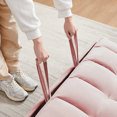 Modern Velvet Loveseat Futon Sofa Couch W Pullout 3 In 1 Convertible Sleeper Sofa Bed - Beuti-Ful