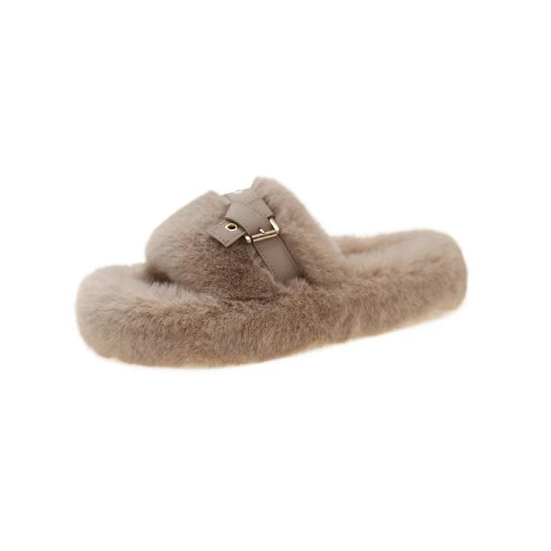 Fluffy Slippers Women's Flat Slippers - Beuti-Ful