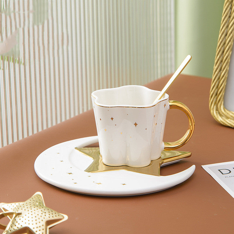Ceramic Cup With Star And Moon Saucer - Beuti-Ful