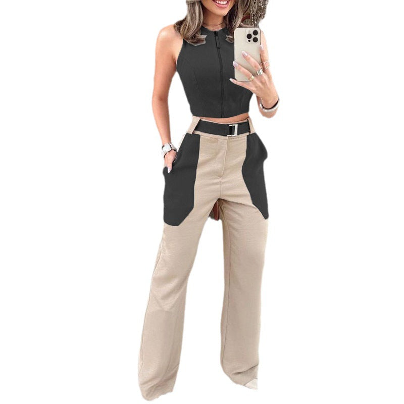 Summer Fashion Casual Vest Belt Blouse And Pants - Beuti-Ful