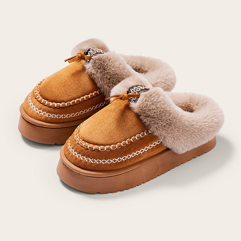 Ladies' Fleece-lined Plush Short Boots