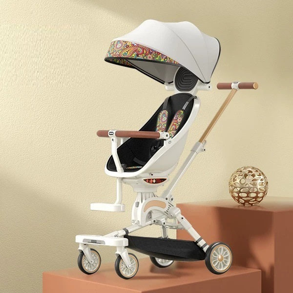 Can Sit And Lie Flat Two-way Folding Lightweight Shock-absorbing High-view Stroller