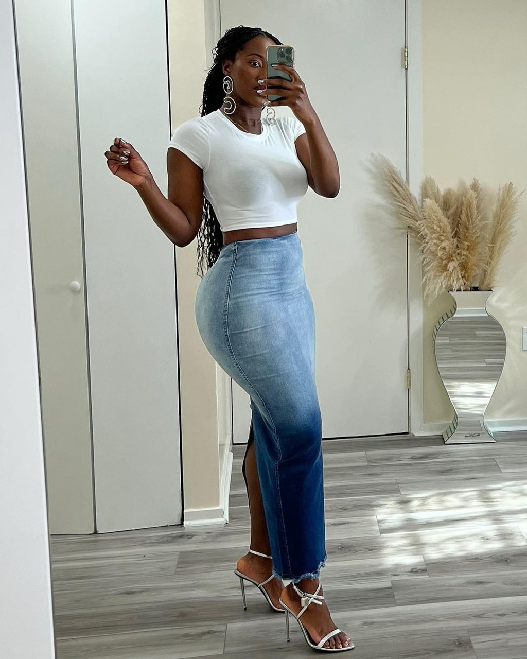 Women's Clothing Fashion Slit Tassel Denim Skirt - Beuti-Ful