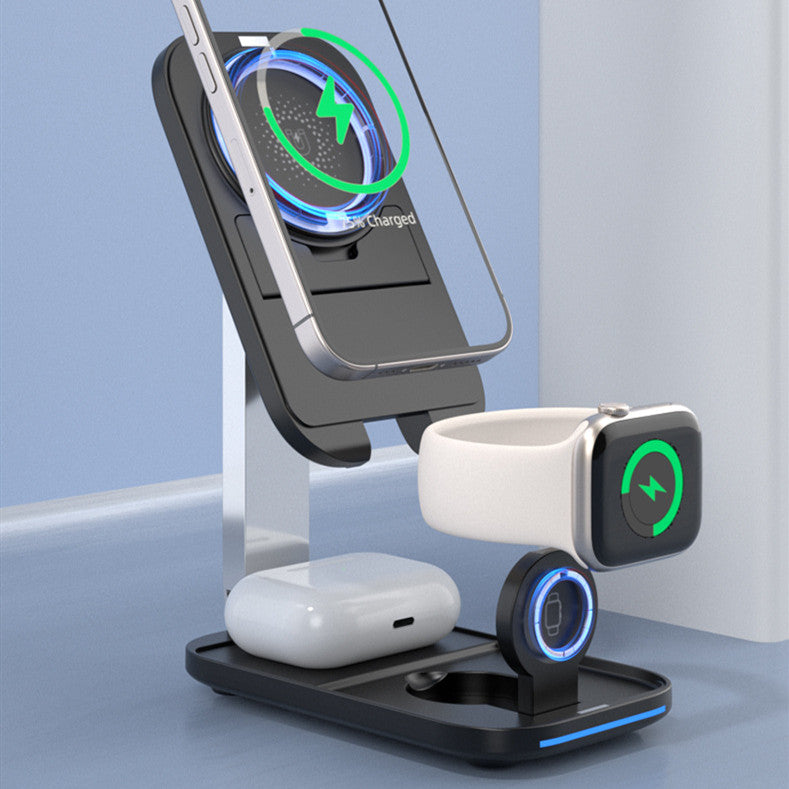 Three-in-one Wireless Charger Bracket Folding Magnetic Suction - Beuti-Ful