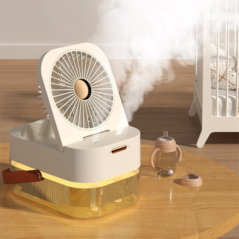 Humidifier Spray Fan Portable Air Cooler Humidifier USB Mist Fan Desktop With Night Light
