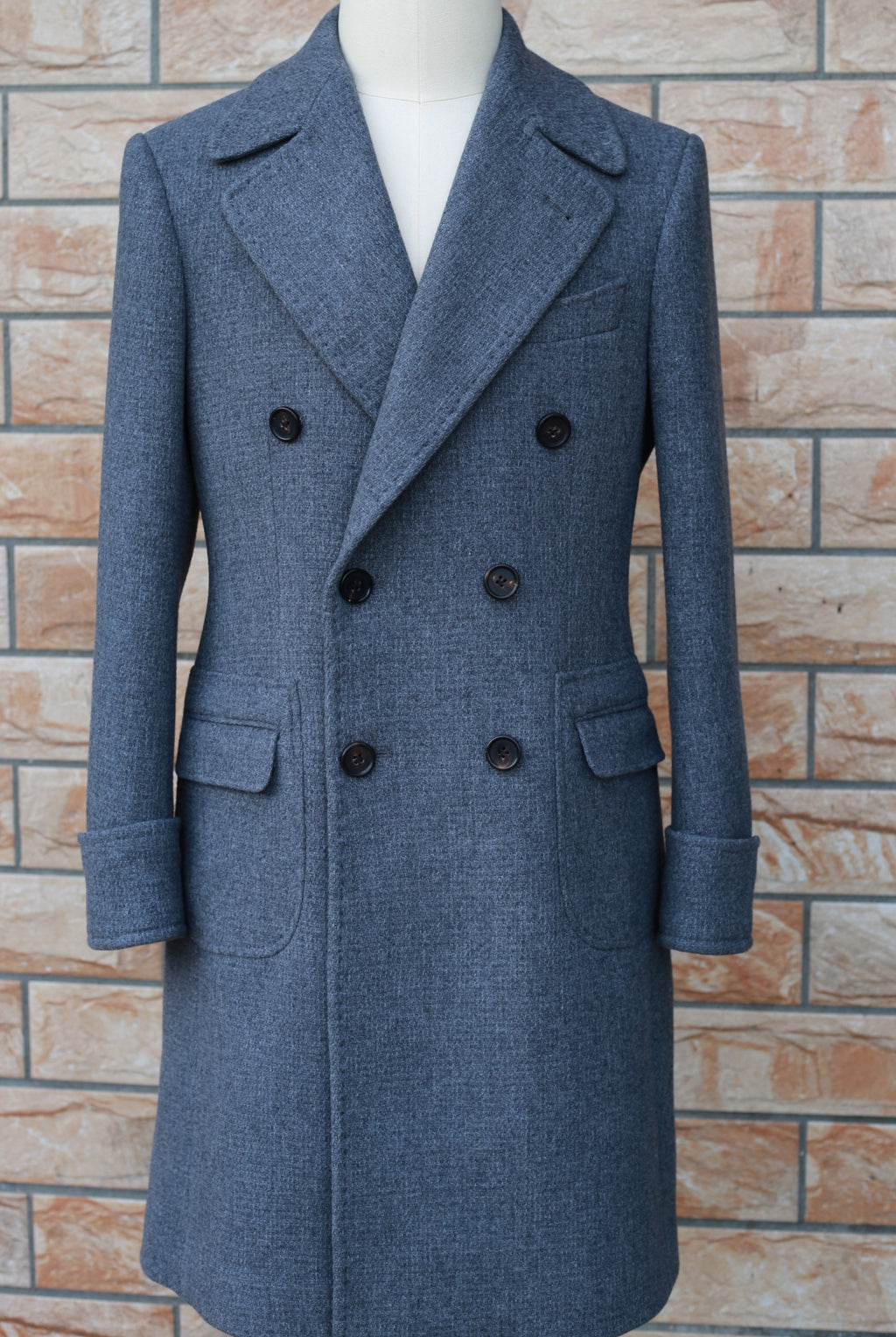 Men's Wool Double Breasted Polo Coat - Beuti-Ful