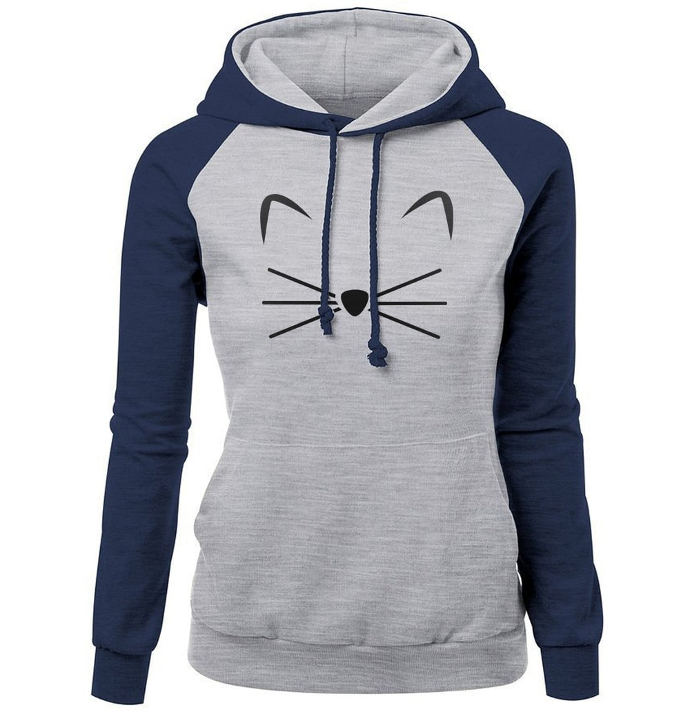 Cute Cat Woman Hoodies Sweater - Beuti-Ful