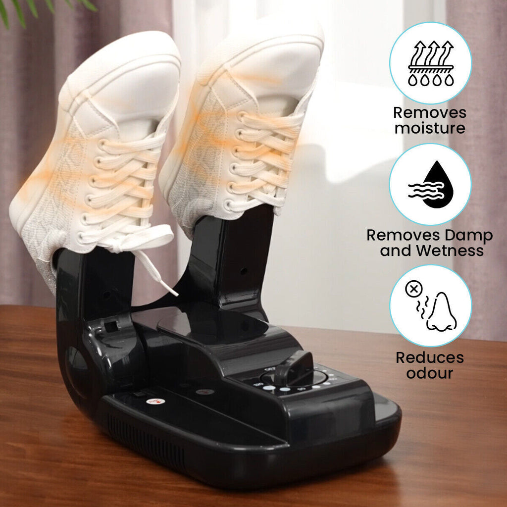 Shoe Dryer Warmer Portable Odour Eliminator Damp Wet Boots Remover Black - Beuti-Ful