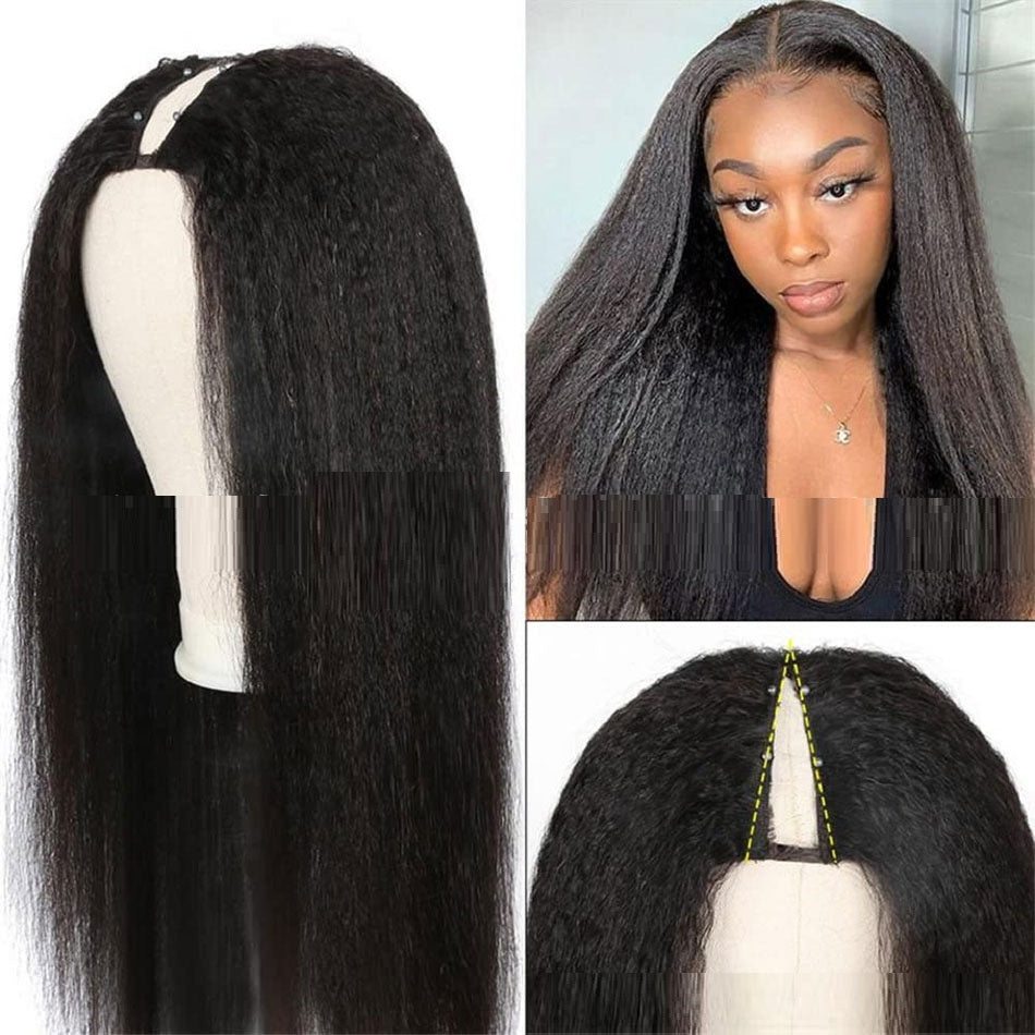Lace Free Mechanism Yaki Straight Pure Human Wig - Beuti-Ful