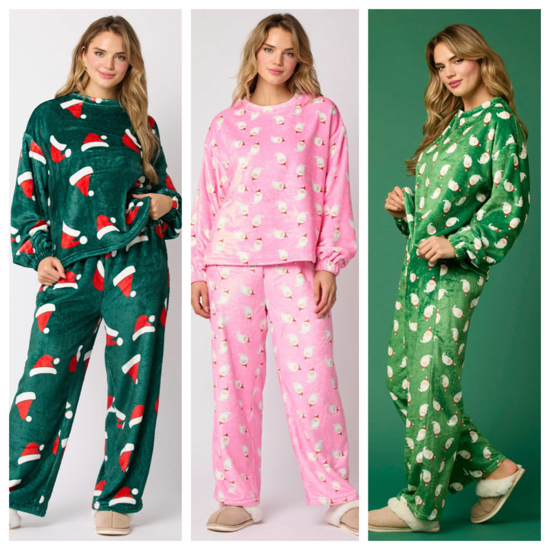 Casual Flannel Pajama Sets For Women 2 Piece Cute Long Sleeve Matching Lounge