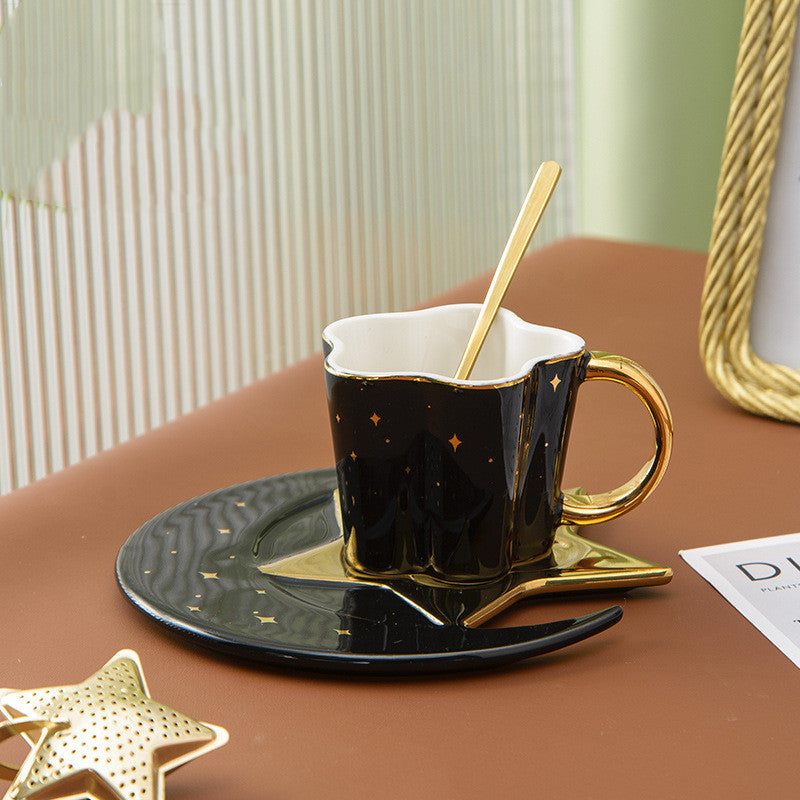 Ceramic Cup With Star And Moon Saucer - Beuti-Ful