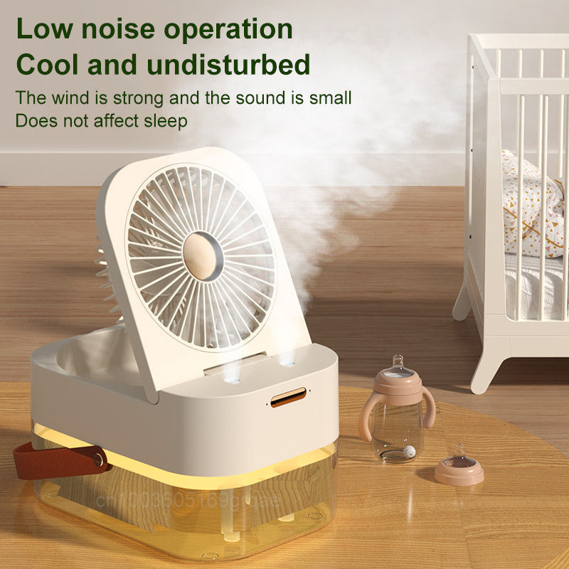 Humidifier Spray Fan Portable Air Cooler Humidifier USB Mist Fan Desktop With Night Light