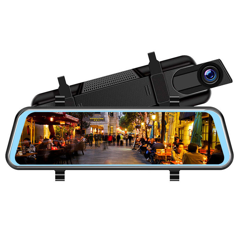 New Touch 10-inch Full-screen Driving Recorder Voice-activated Full-screen Streaming Dual-lens Non-light Night Vision DVR - Beuti-Ful