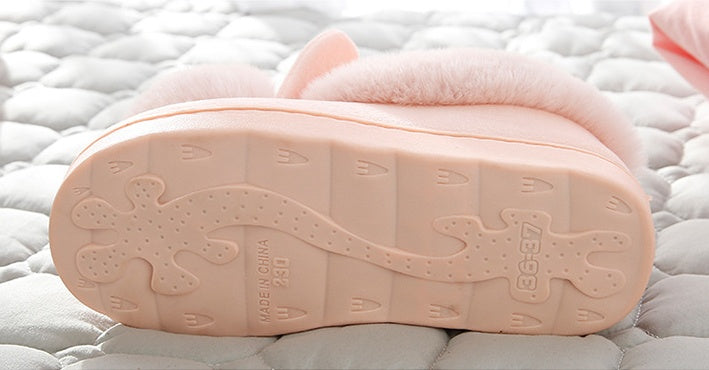 Cute Rabbit Ears Slippers For Women Winter