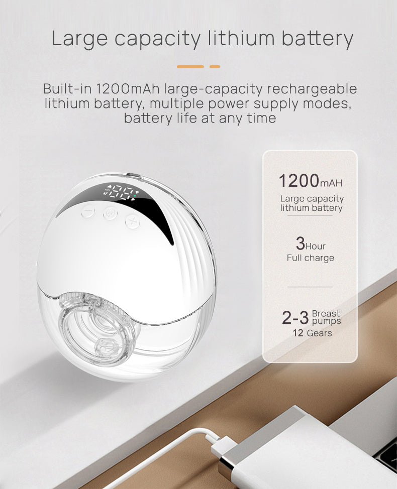 Intelligent Breast Pump, Wearable Large Suction Breast Pump, Silent Portable Automatic Breast Pump - Beuti-Ful