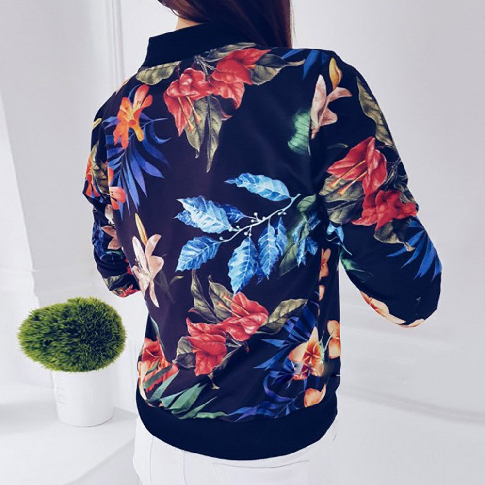 Printed long sleeve short coat baseball suit - Beuti-Ful