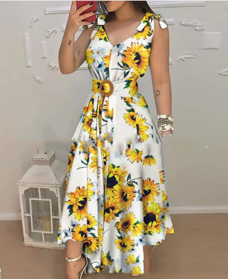 Blue Lace Dress Without Positioning Printing - Beuti-Ful