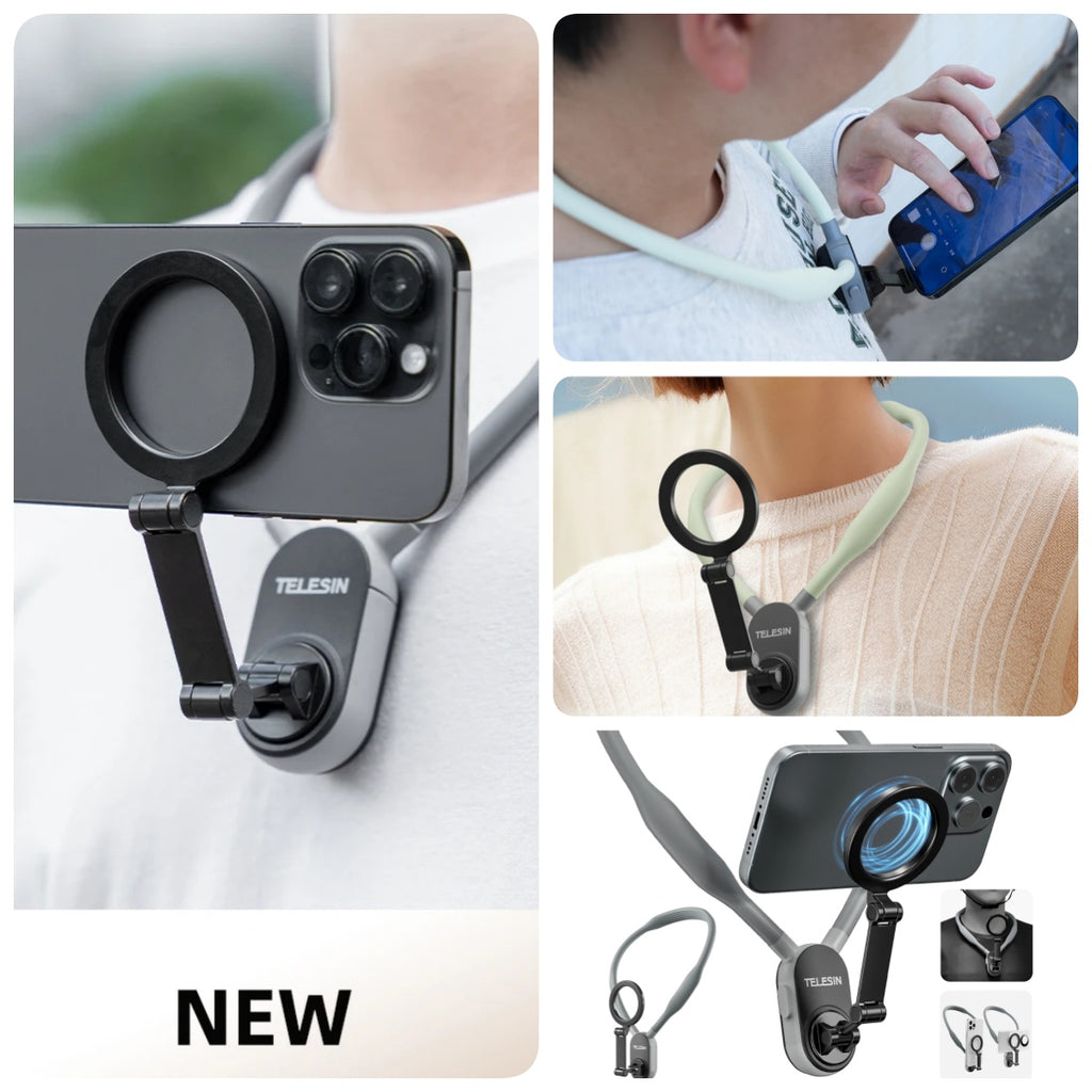 Silicone Phone Magnetic Neck Mount Quick Release Hold For Phone Magsafe Magnetic Suction Cell Phone Neck Hanging Bracket - Beuti-Ful