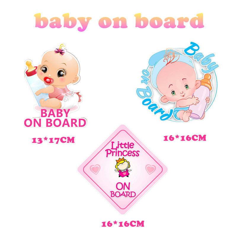 Baby On Board Princess Bottle Car Reflective Sticker - Beuti-Ful