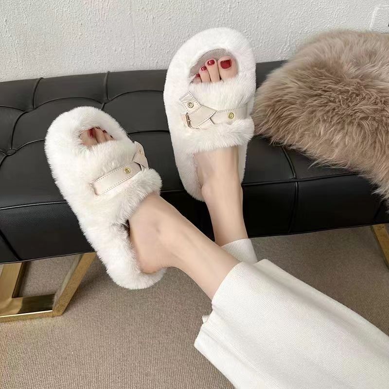 Fluffy Slippers Women's Flat Slippers - Beuti-Ful