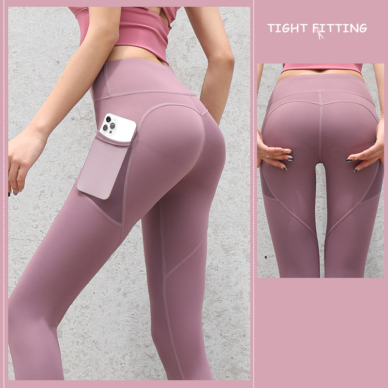 Gym Sport Seamless Leggings With Pockets Push Up High Waist Pants - Beuti-Ful