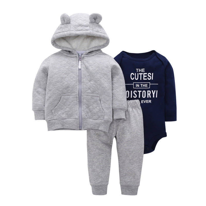 Polar Fleece Hooded Zip Romper Set