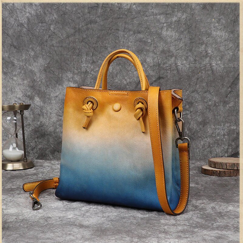 Rubbing color leather hand diagonal bag - Beuti-Ful