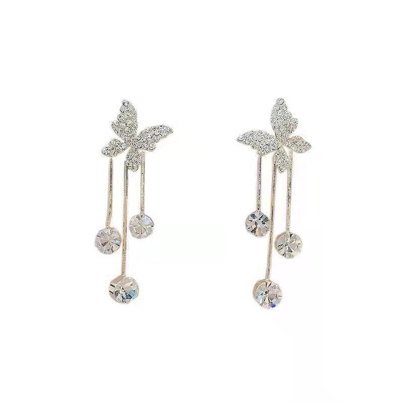 Fashion Jewelry Diamond-encrusted Butterfly Stud Earrings - Beuti-Ful