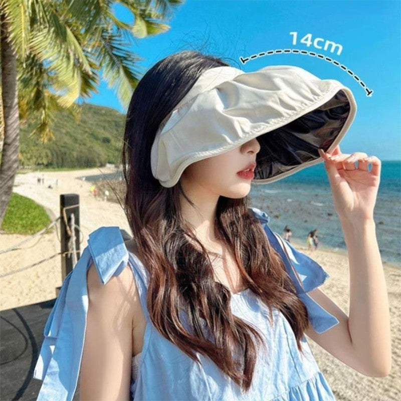 Summer Shell Hat FPF50 Empty-top Hat Women's Cycling Sun Protection UV Face Covering Sunhat Outdoor