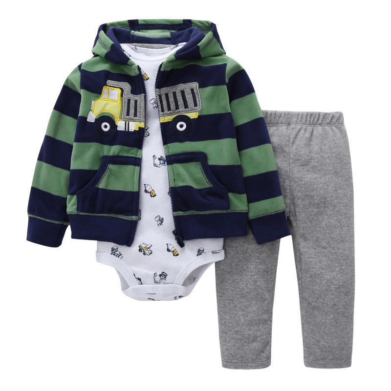 Polar Fleece Hooded Zip Romper Set