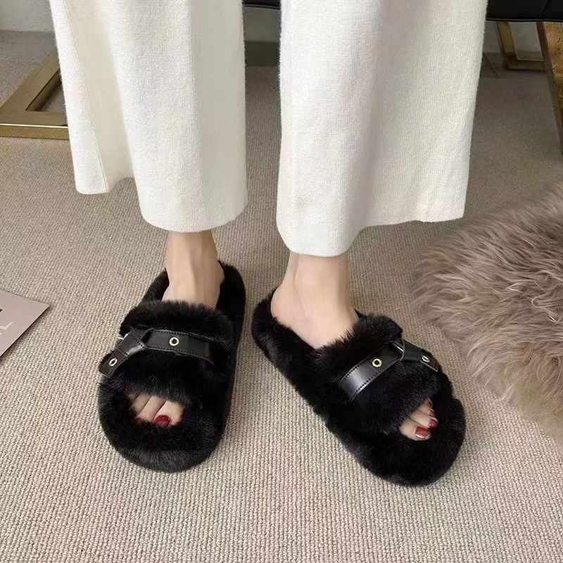 Fluffy Slippers Women's Flat Slippers - Beuti-Ful