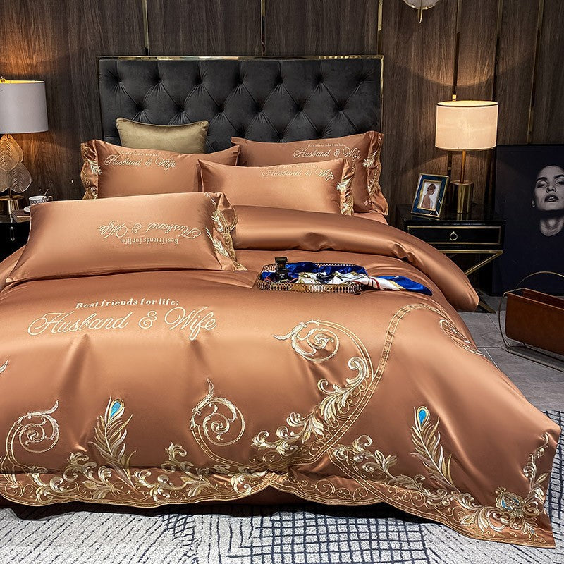 Ice Silk Quilt Sets Bed Sheets Bedding Four-piece Set - Beuti-Ful