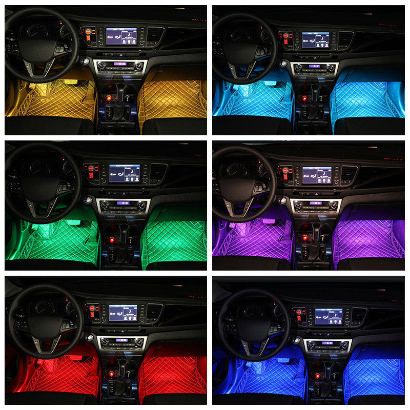 Styling Decorative Lamp LED Car Interior Light Waterproof Ambient Lamp Of Wireless Remote Music Control Car RGB Strip Lights - Beuti-Ful