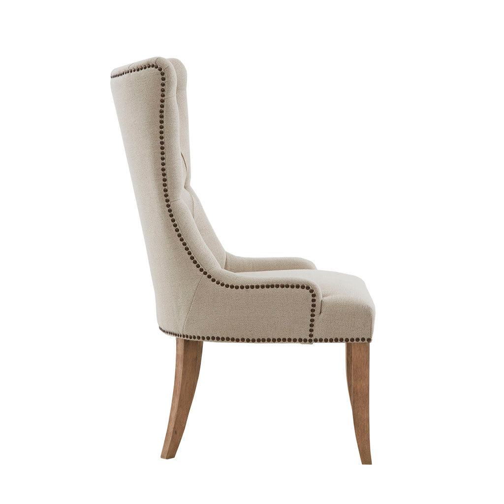 Button Tufted Captain Accent Chair