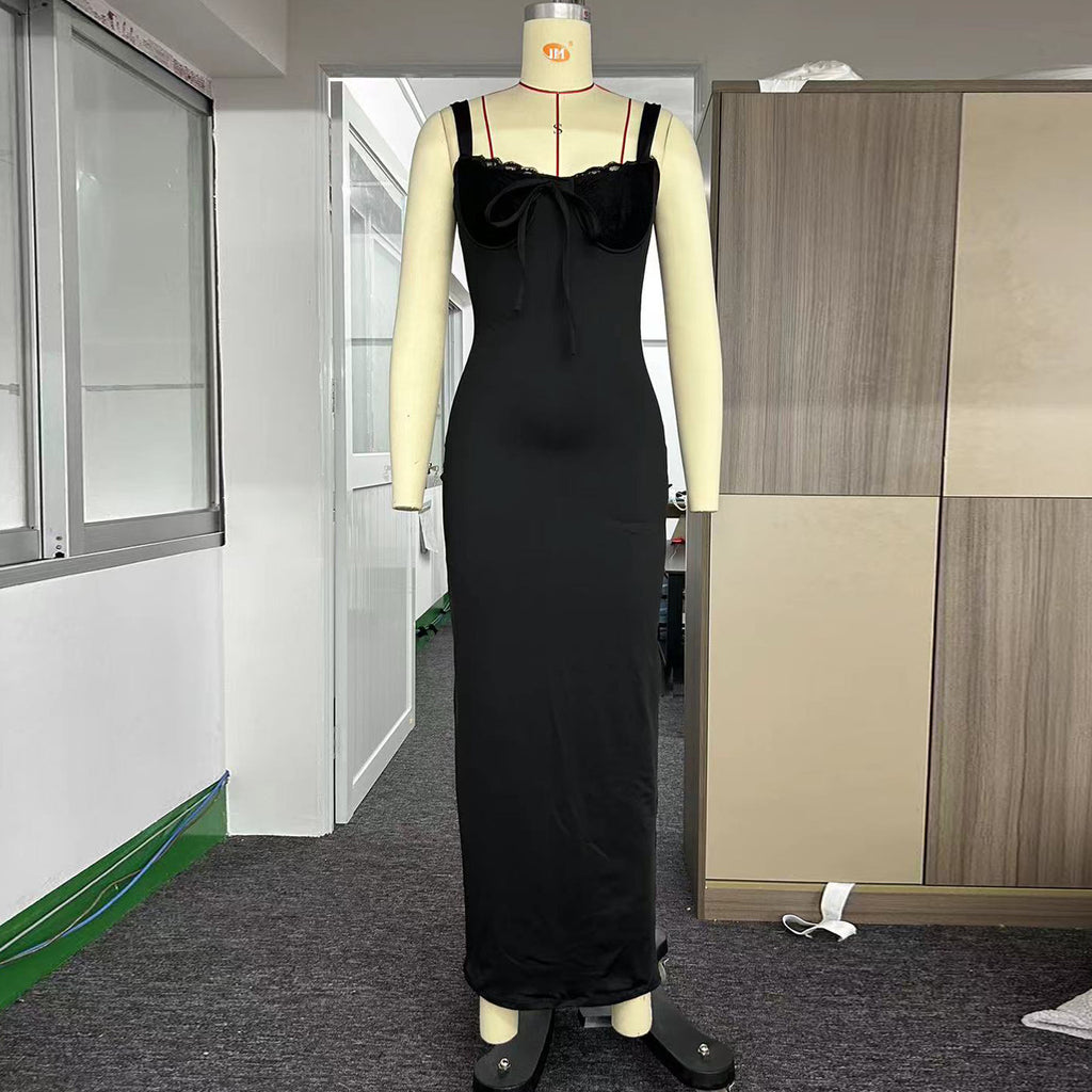 Women's Lace Slim Fit Patchwork Dress - Beuti-Ful