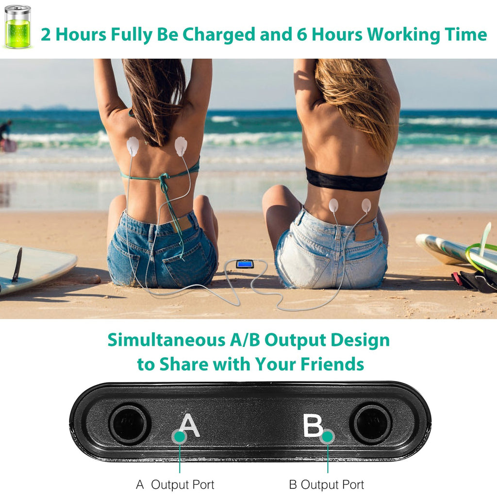 1Pc Rechargeable Tens Unit Machine Impulse Massager 16 Modes Muscle Stimulator