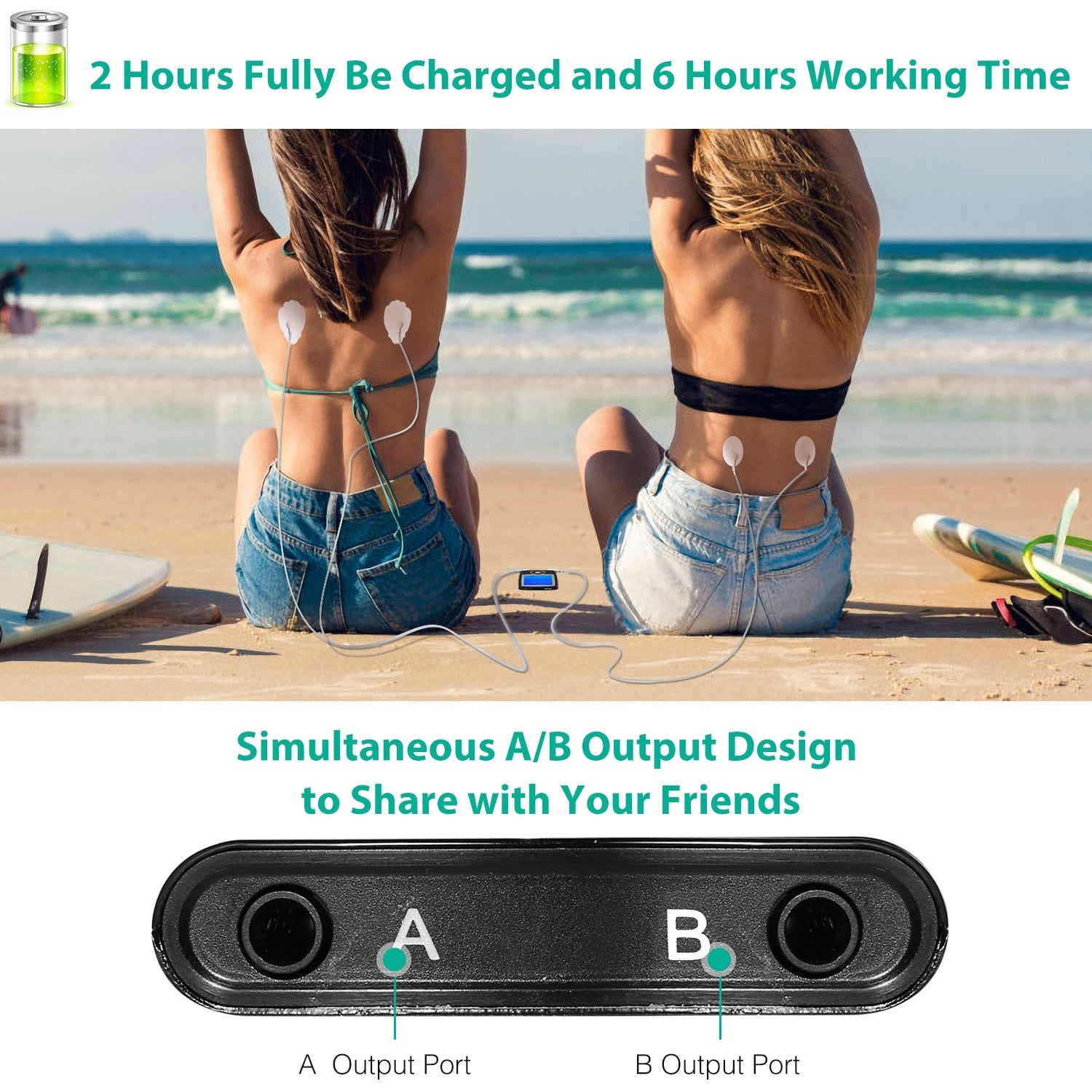 1Pc Rechargeable Tens Unit Machine Impulse Massager 16 Modes Muscle Stimulator