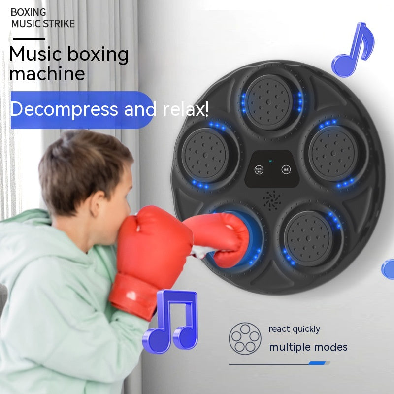 Children's Music Boxing Machine Blue Light Hitting Reaction Boxing Target Intelligent Electronic Wall Target - Beuti-Ful