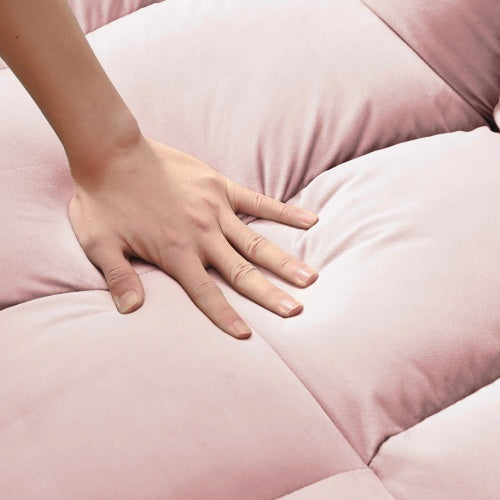 Modern Velvet Loveseat Futon Sofa Couch W Pullout 3 In 1 Convertible Sleeper Sofa Bed - Beuti-Ful