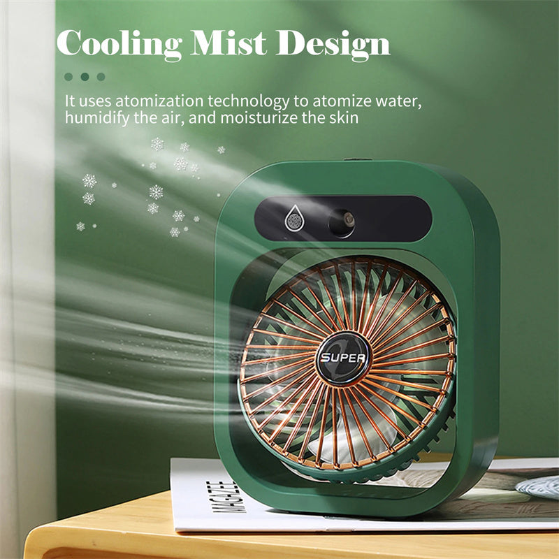 Air Conditioning Fan Desk Misting Fan Air Cooler Cooling USB Rechargeable Humidifier