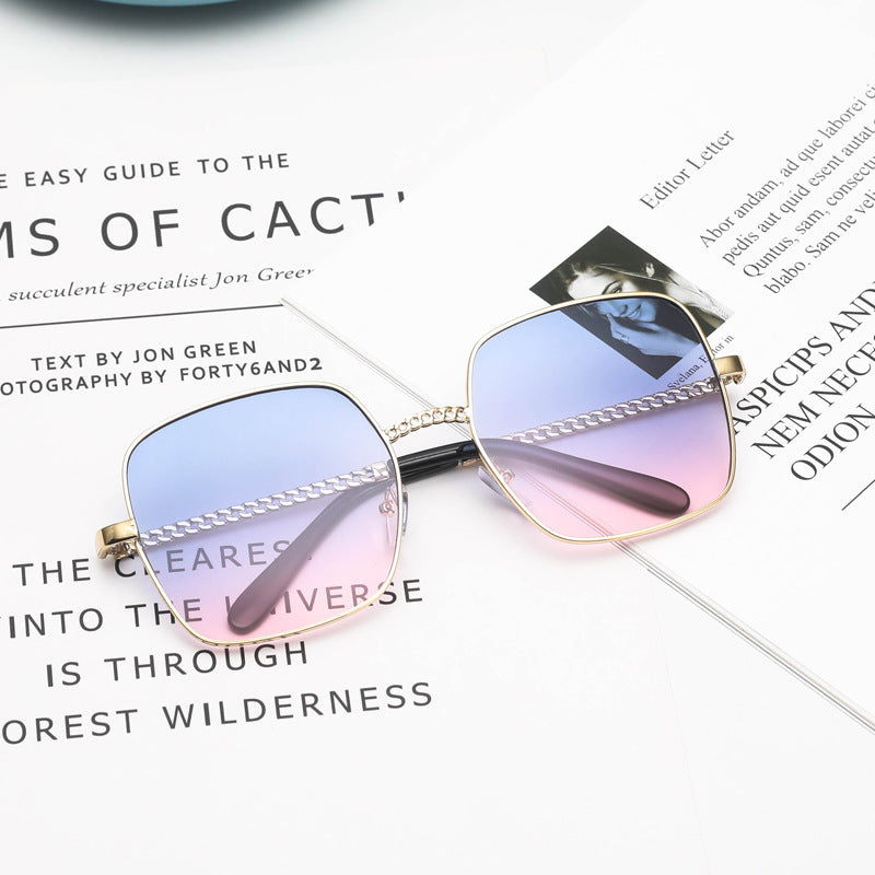 Large Frame Frame Hollow Glasses Leg Sunglasses - Beuti-Ful