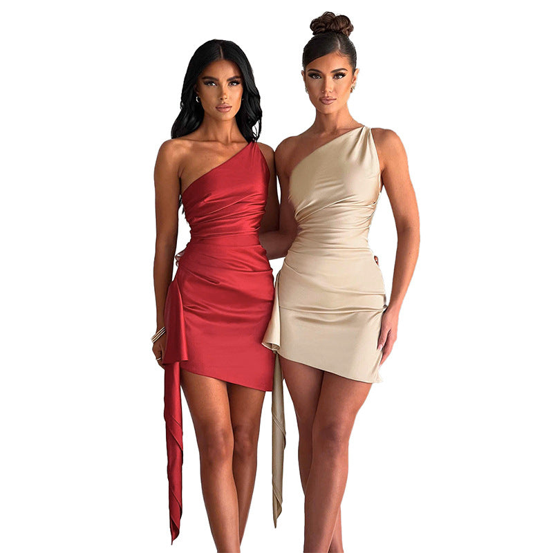 Crossbody Sleeveless Slim Fit Dress - Beuti-Ful