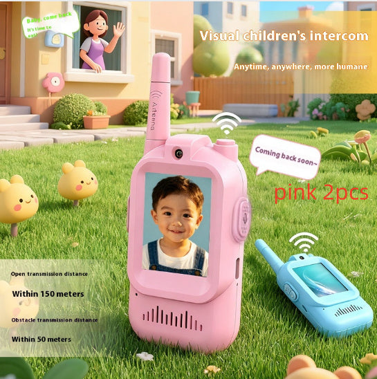 Mini Video Wireless Walkie Talkies For Kids Handheld 2 Pack Rechargeable