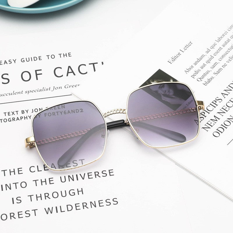 Large Frame Frame Hollow Glasses Leg Sunglasses - Beuti-Ful