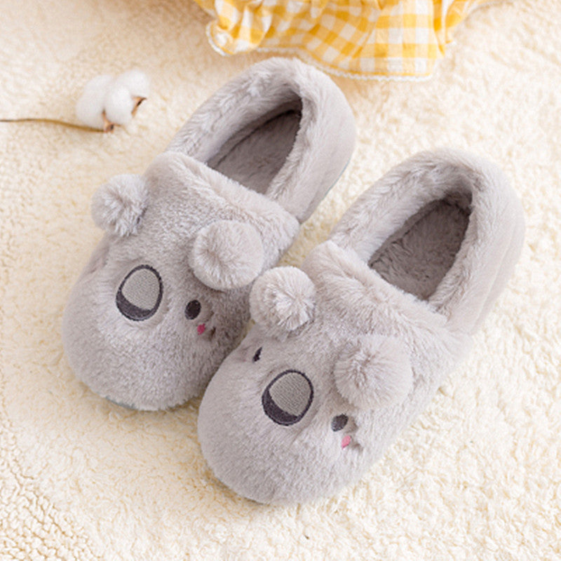 Women's Winter Cute Thick Bottom Non-slip Warm Plush Cotton Slippers