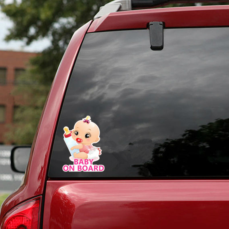 Baby On Board Princess Bottle Car Reflective Sticker - Beuti-Ful
