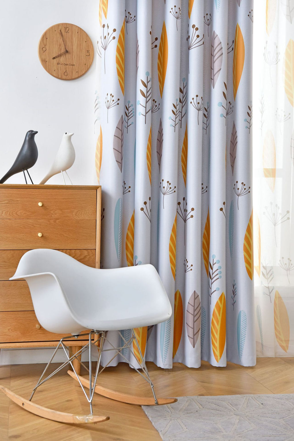 Nordic Style Nordic Leaf Curtain Shading Bedroom Living Room Shading Curtains - Beuti-Ful