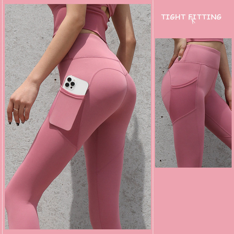 Gym Sport Seamless Leggings With Pockets Push Up High Waist Pants