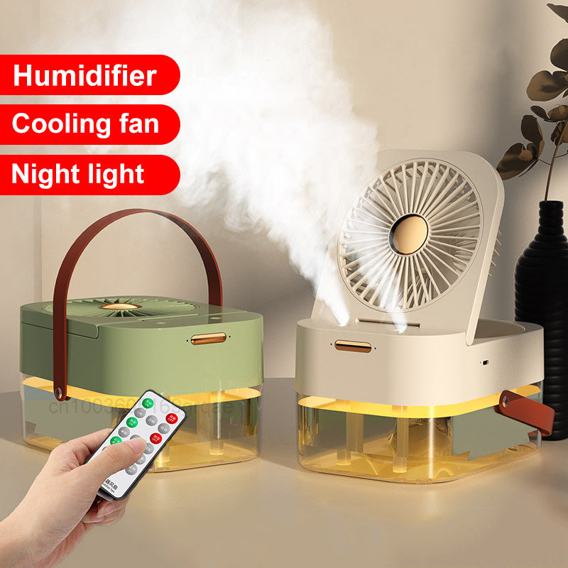Humidifier Spray Fan Portable Air Cooler Humidifier USB Mist Fan Desktop With Night Light